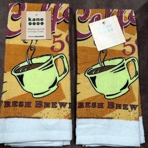 Coffee design cotton kitchen towels set of 2